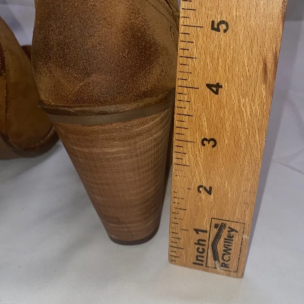 Dingo Whiskey Brown Suede Over The Knee Western Cowboy Boots‎ Pointed Toe Heel